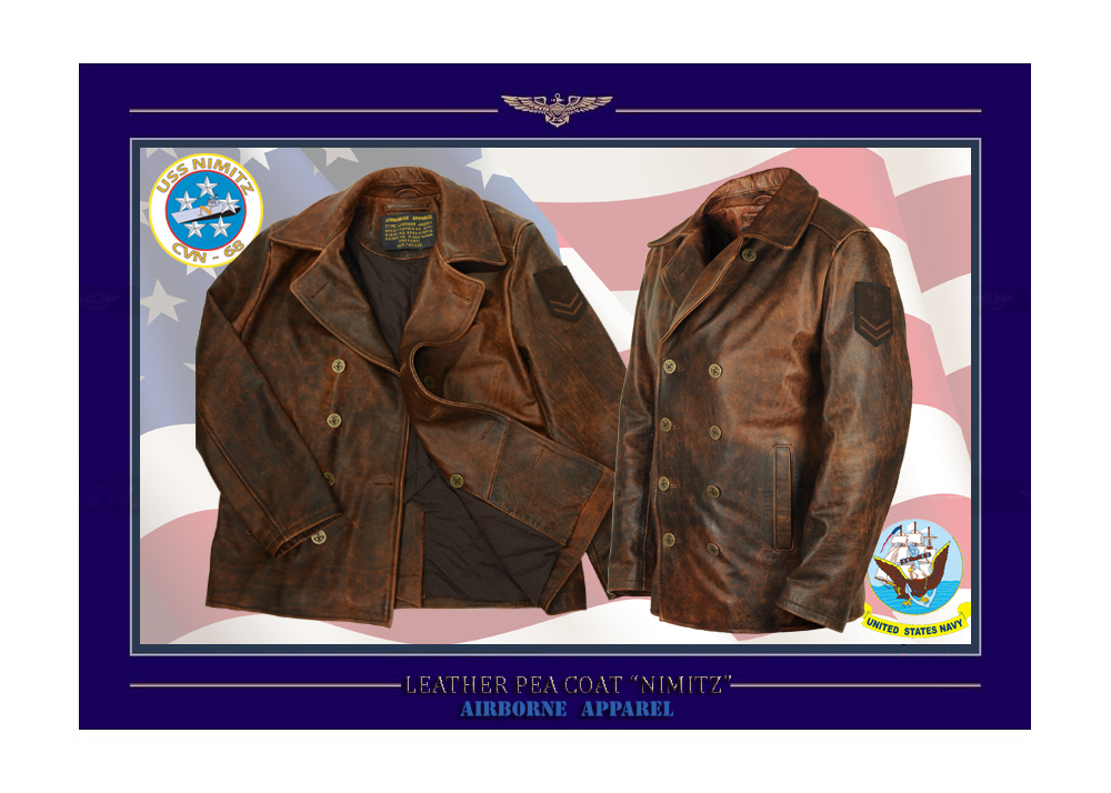 Морской кожаный бушлат Nimitz brown от Airborne Apparel